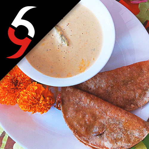 Crema y quesadillas de flor de calabaza