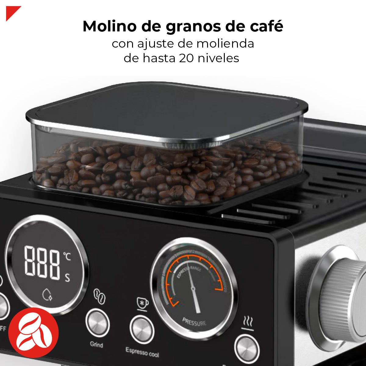 Bogner Cafetera Semiautomática 20b Con Molino BDCM20G