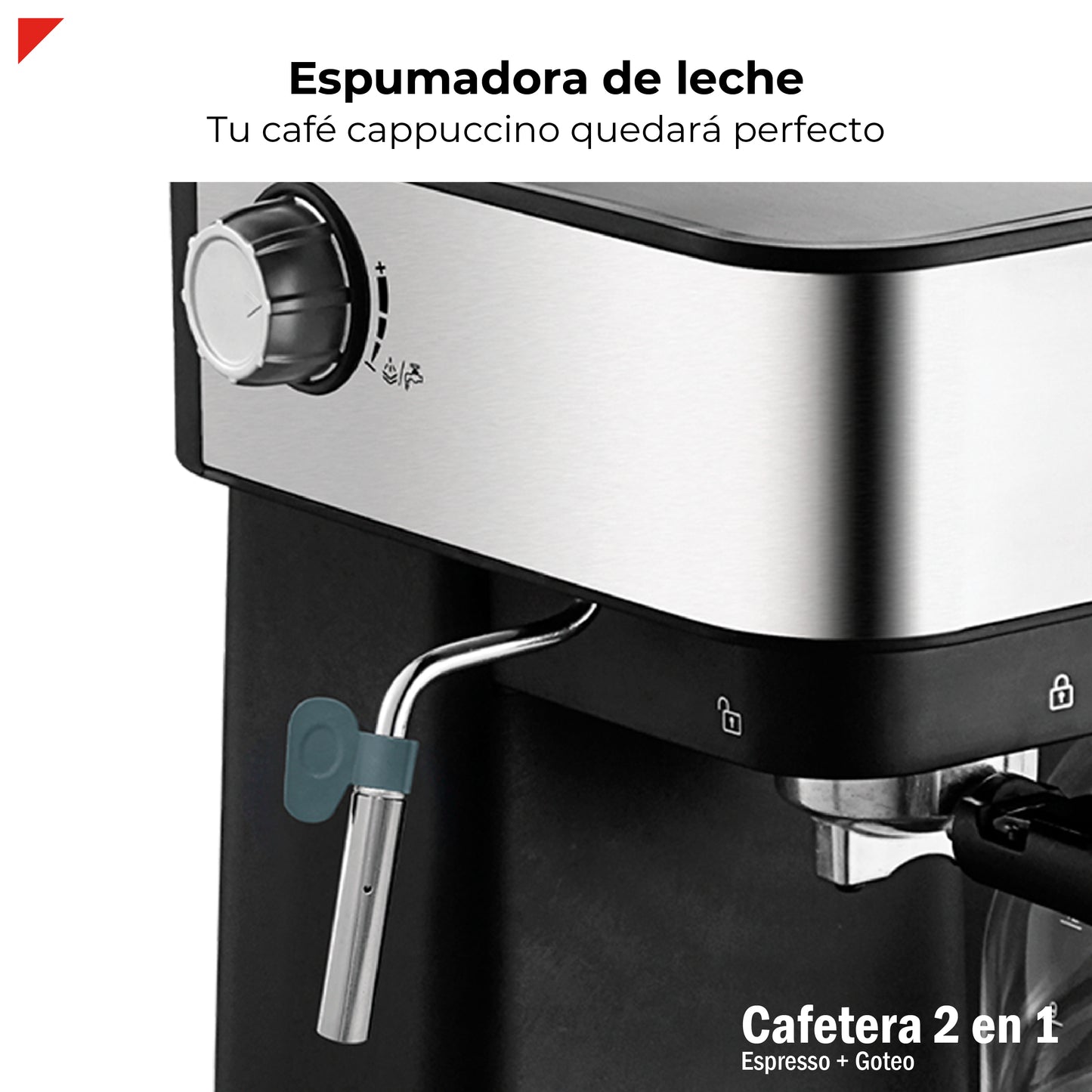 Cafetera 2 en 1 Espresso + Goteo Acero Inoxidable Bogner