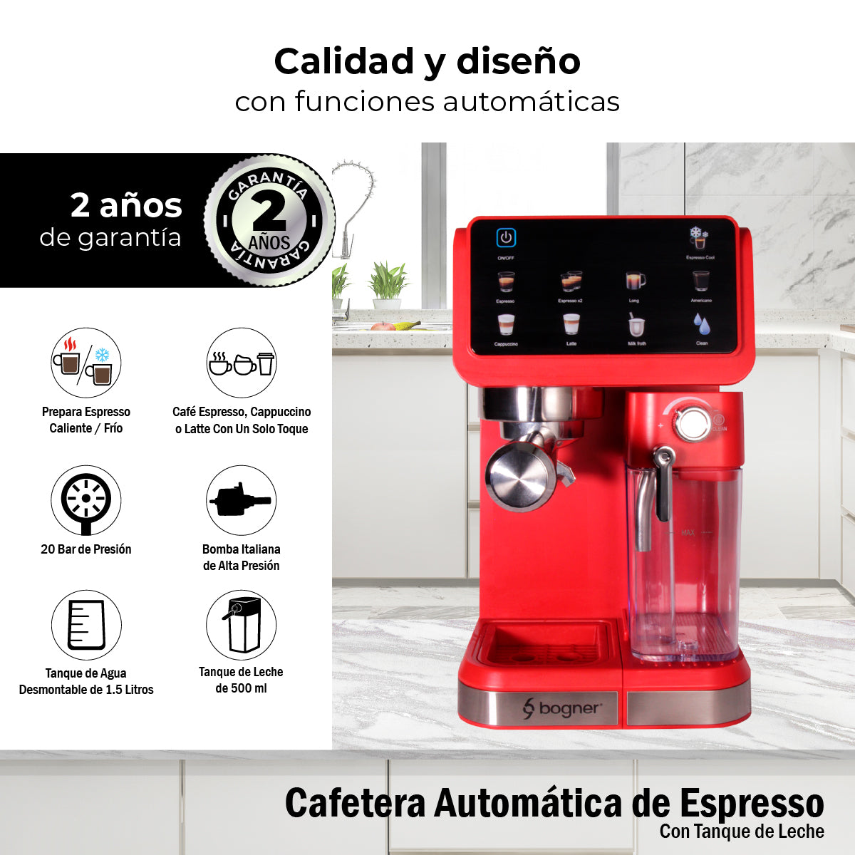 Bogner Cafetera Espresso Automática 20b BDECM03