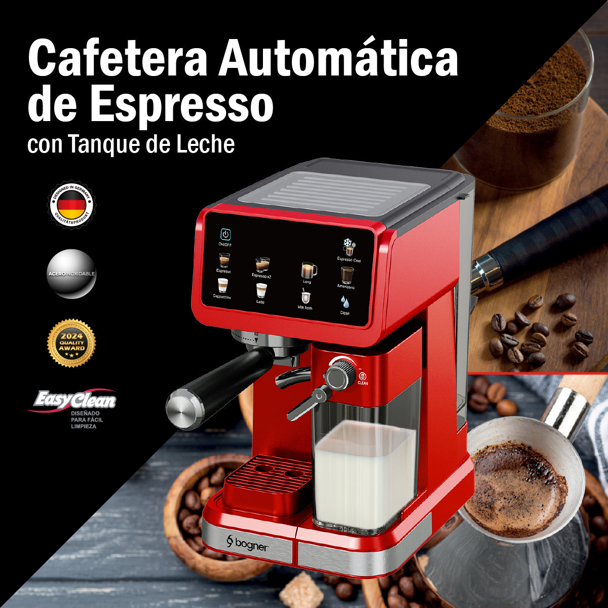 Bogner Cafetera Espresso Automática 20b BDECM03