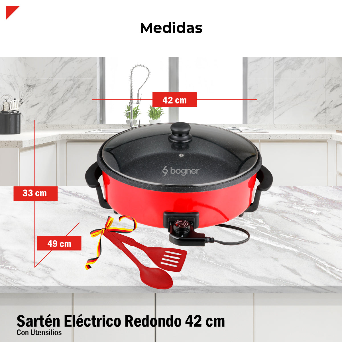 Sartén Eléctrico Antiadherente 7.5L Bogner