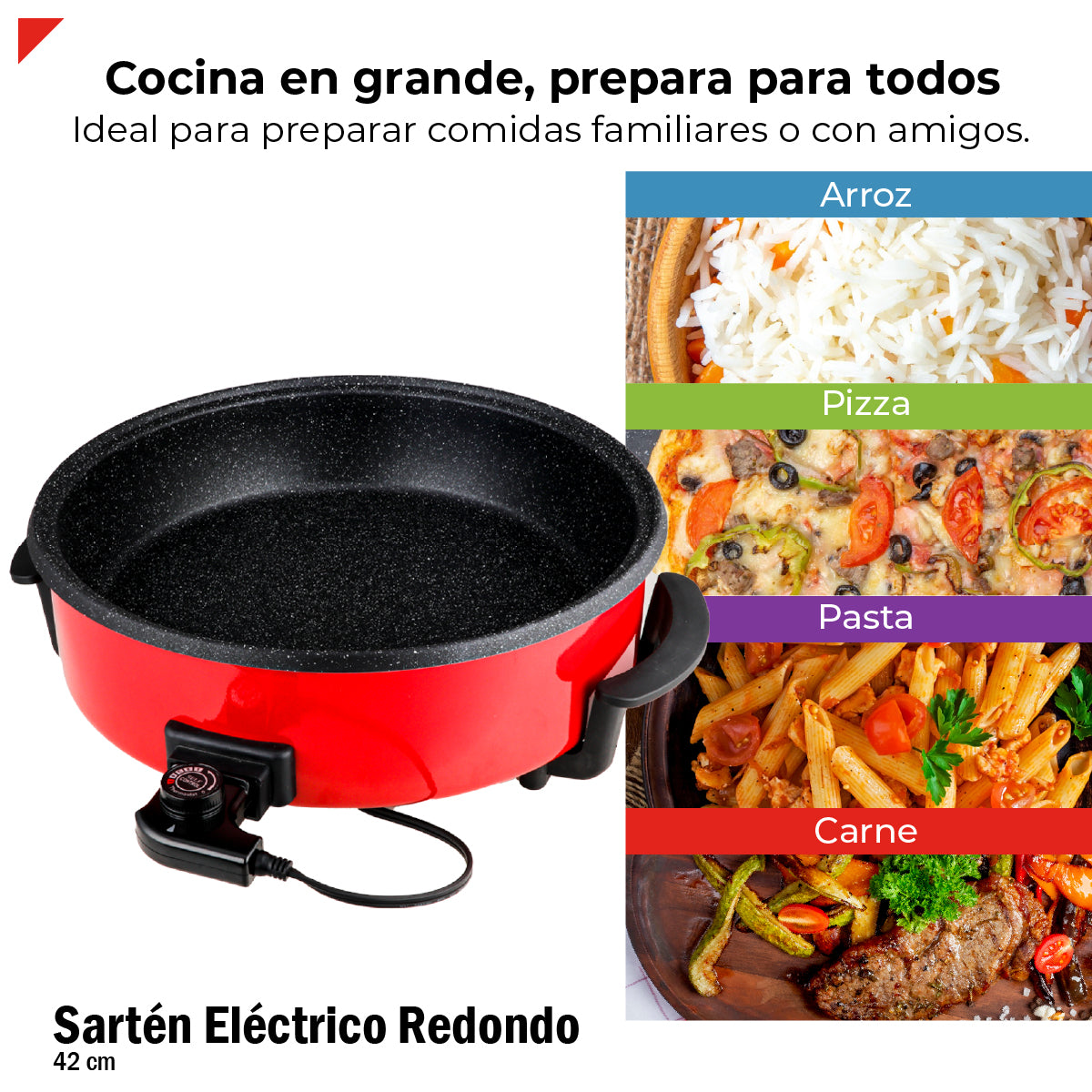 Sartén Eléctrico Antiadherente 7.5L Bogner