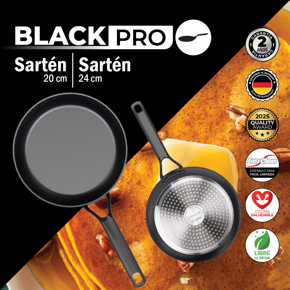 Bogner Set de Sartenes 20 y 24cm Inducción Aluminio Forjado BFPBK2024