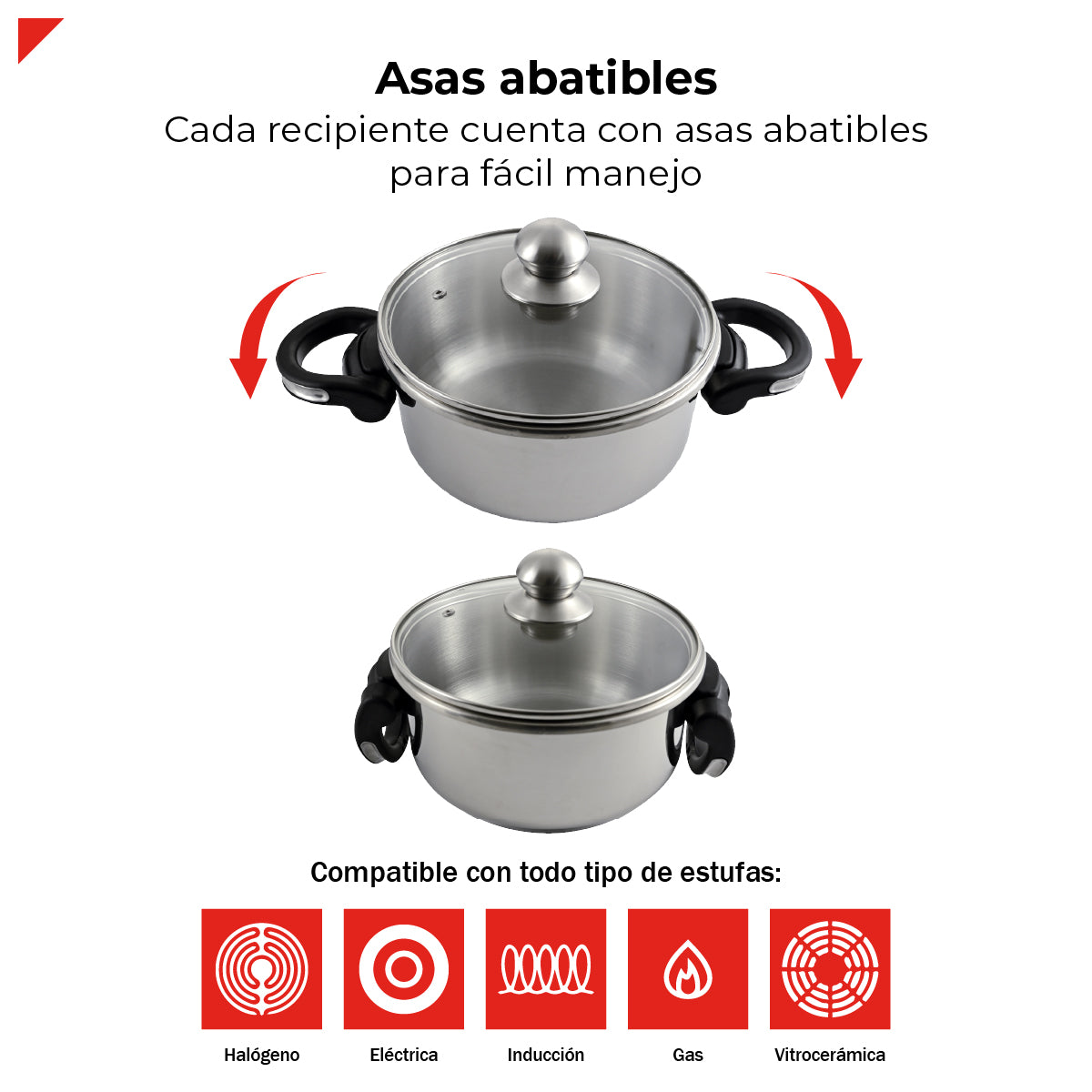Bogner Juego De Ollas Express Bogner 8, 6 Y 4 Litros De Acero Inox