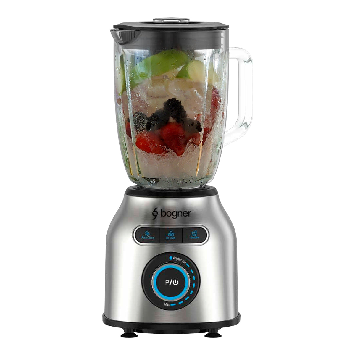 Combo Licuadora 1200 Watts Acero Inoxidable + Vaso extra Bogner