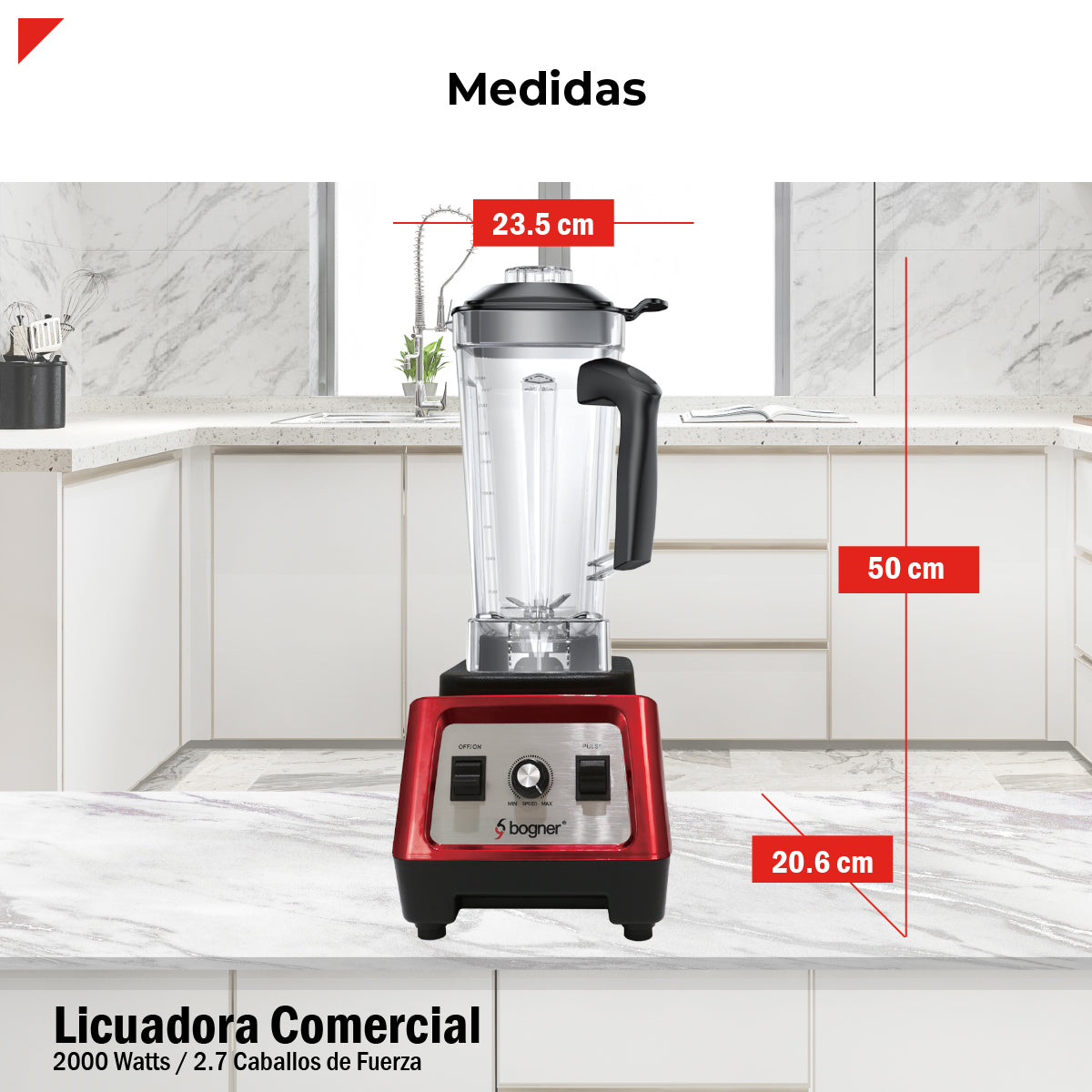 Bogner Licuadora Comercial 2000w 2l Tritán BSB08S
