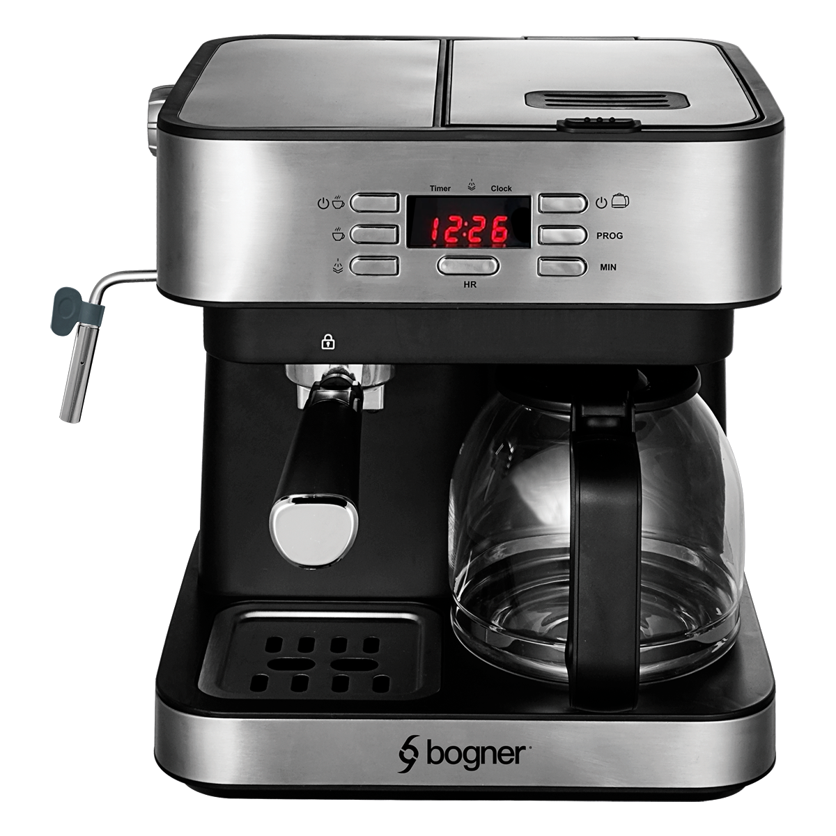 Cafetera 2 en 1 Espresso y de Goteo + Molino de Café