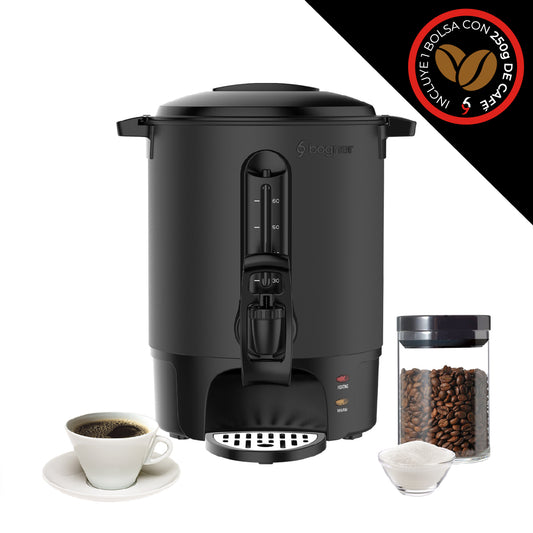 Bogner Cafetera Percoladora Acero Inox 60 Tazas1500w Bcm10l