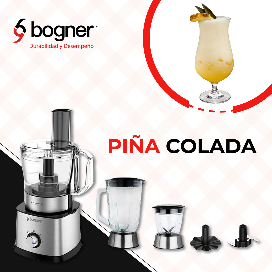 Piña colada, procesador de alimentos bogner, Licuadora comercial bogner