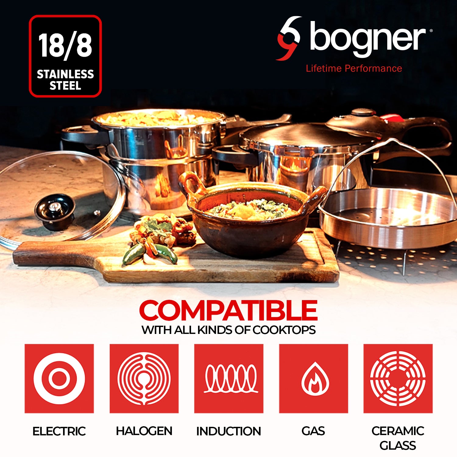 Combo Set de ollas 4 y 6 L. acero inoxidable + Set de sartenes de granito