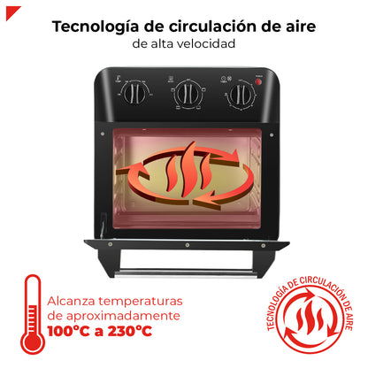 Bogner Horno Freidora De Aire 18 Litros Acero Inox BAF18