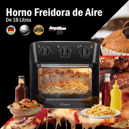 Bogner Horno Freidora De Aire 18 Litros Acero Inox BAF18
