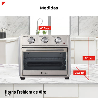 Bogner Horno Freidora De Aire Acero Inoxidable 25L BAF25