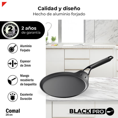 Bogner Comal 26cm Inducción Aluminio Forjado BCPBK26