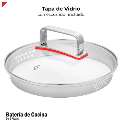 Bogner Batería De Cocina Acero Inoxidable 6 Piezas BCPS06SS