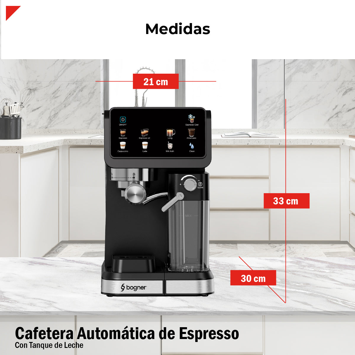 Bogner Cafetera Espresso Automática 20b BDECM03B
