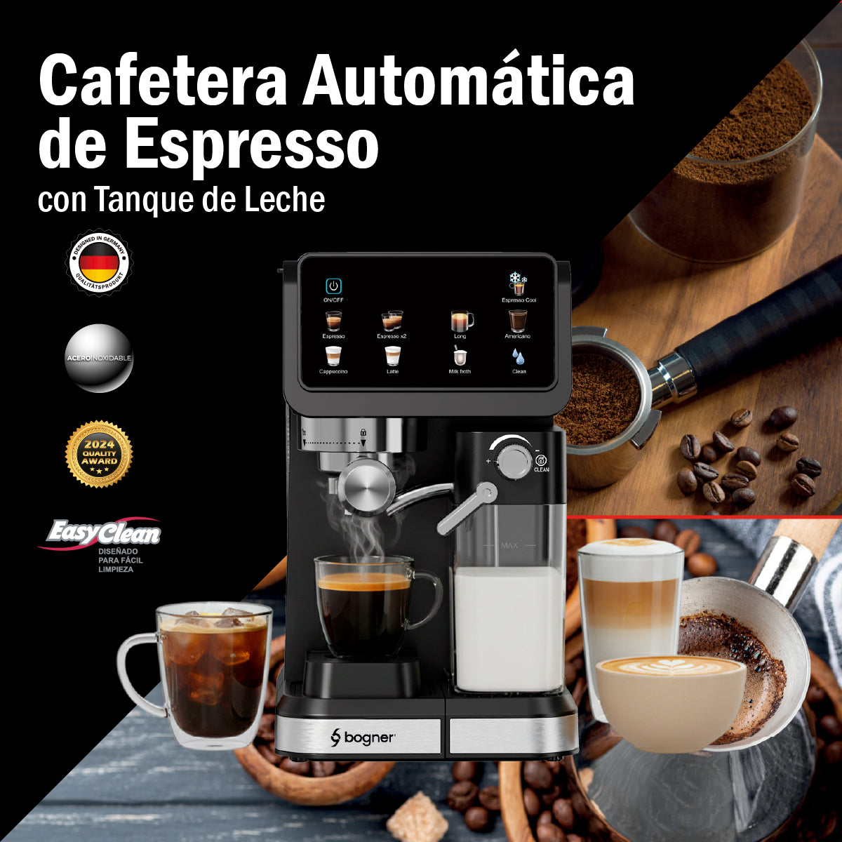 Bogner Cafetera Espresso Automática 20b BDECM03B