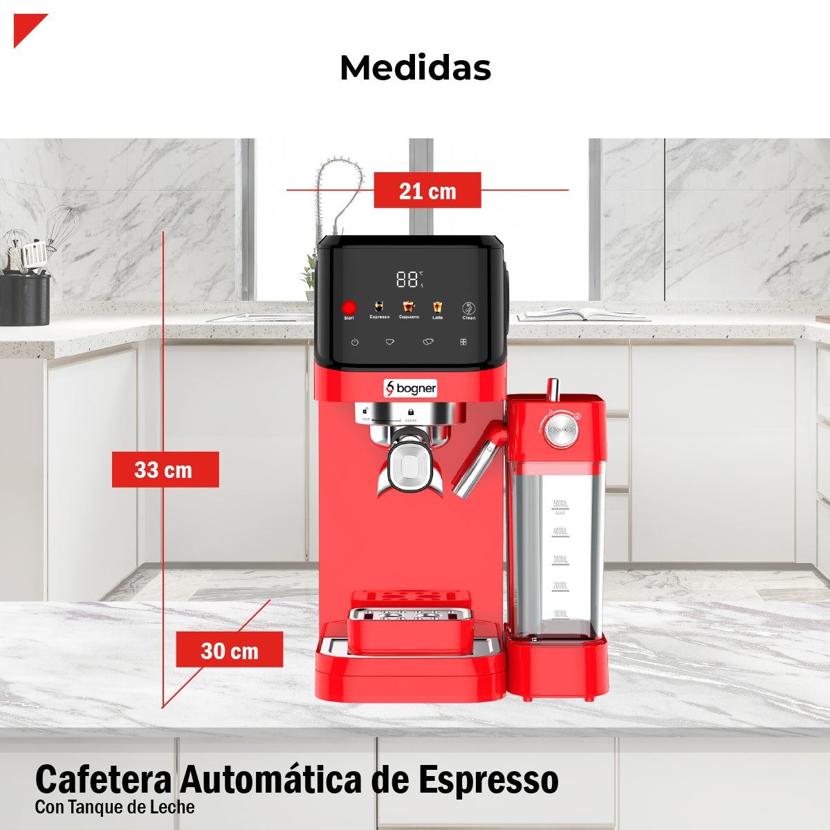 Cafetera Automática Para Espresso 20 Bar Con Tanque De Leche