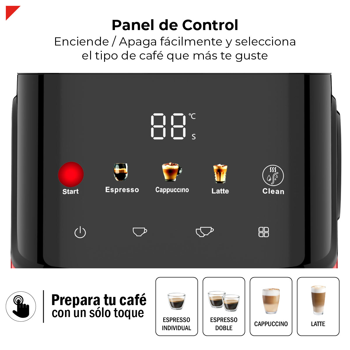 Cafetera Automática Para Espresso 20 Bar Con Tanque De Leche