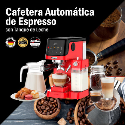 Cafetera Automática Para Espresso 20 Bar Con Tanque De Leche