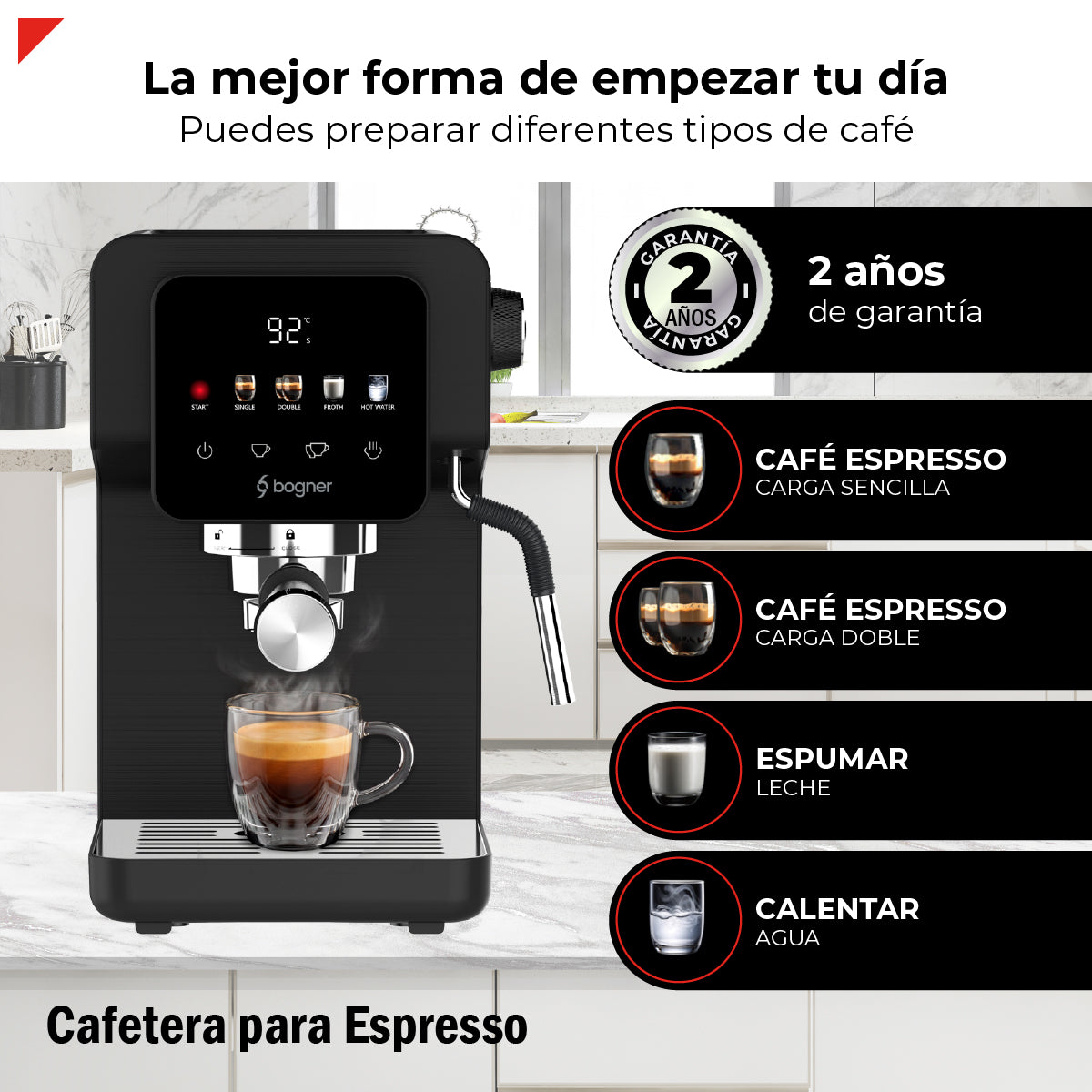 Cafetera Digital Para Espresso 1350w 20 Bar BDECM05