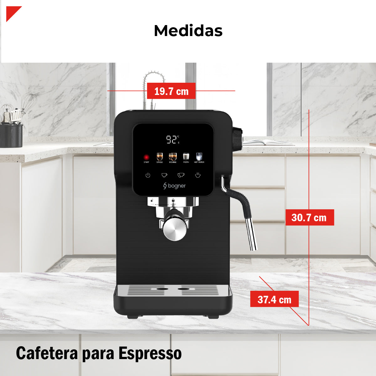 Cafetera Digital Para Espresso 1350w 20 Bar BDECM05