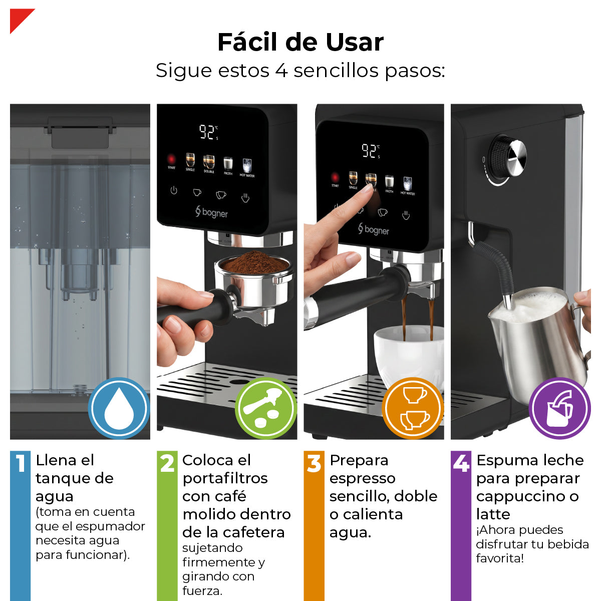 Cafetera Digital Para Espresso 1350w 20 Bar BDECM05