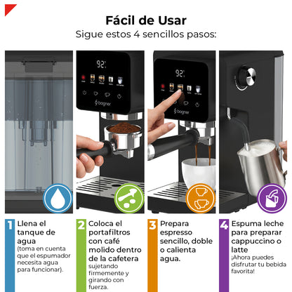 Cafetera Digital Para Espresso 1350w 20 Bar BDECM05