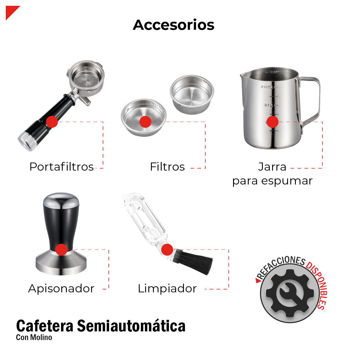 Cafetera Semiautomatica Espresso 20 Bar Molino Latte Cappuccino Bogner