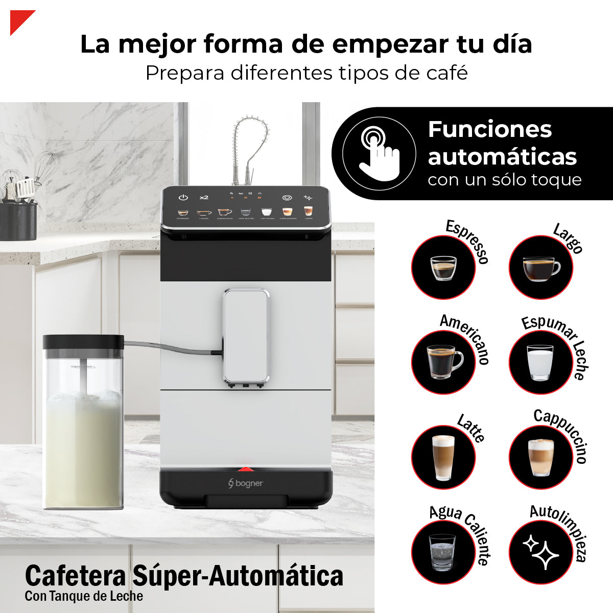 Cafetera Espresso Super Automática 20 Bar Latte Capp Bogner