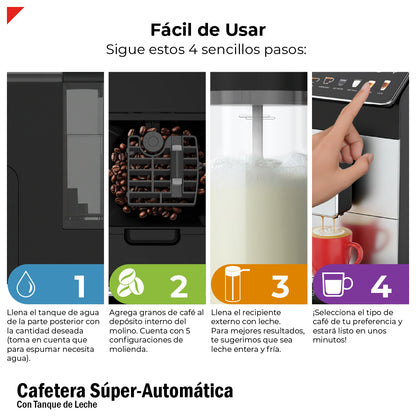 Cafetera Espresso Super Automática 20 Bar Latte Capp Bogner