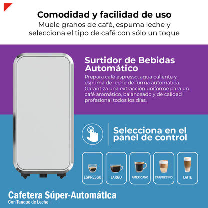Cafetera Espresso Super Automática 20 Bar Latte Capp Bogner