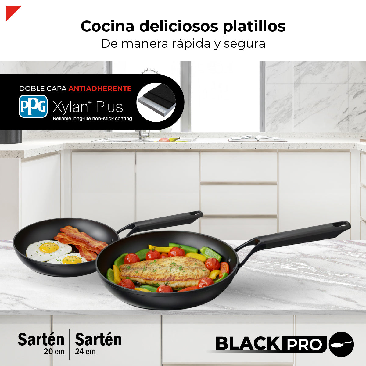 Bogner Set de Sartenes 20 y 24cm Inducción Aluminio Forjado BFPBK2024