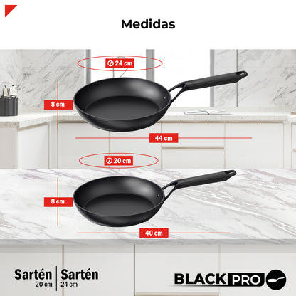 Bogner Set de Sartenes 20 y 24cm Inducción Aluminio Forjado BFPBK2024
