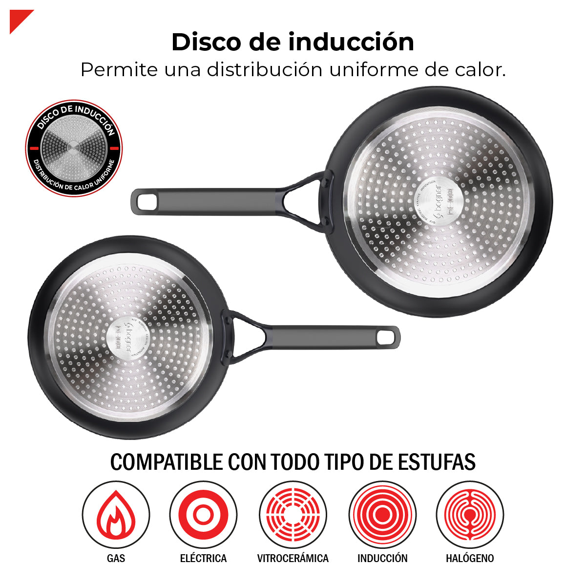 Bogner Set de Sartenes 20 y 24cm Inducción Aluminio Forjado BFPBK2024