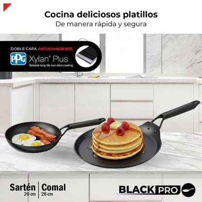 Bogner Set de Sarten y Comal 20 y 26cm Inducción Aluminio Forjado BFPBK2026