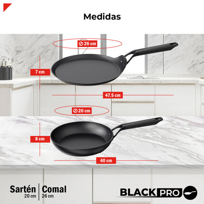 Bogner Set de Sarten y Comal 20 y 26cm Inducción Aluminio Forjado BFPBK2026