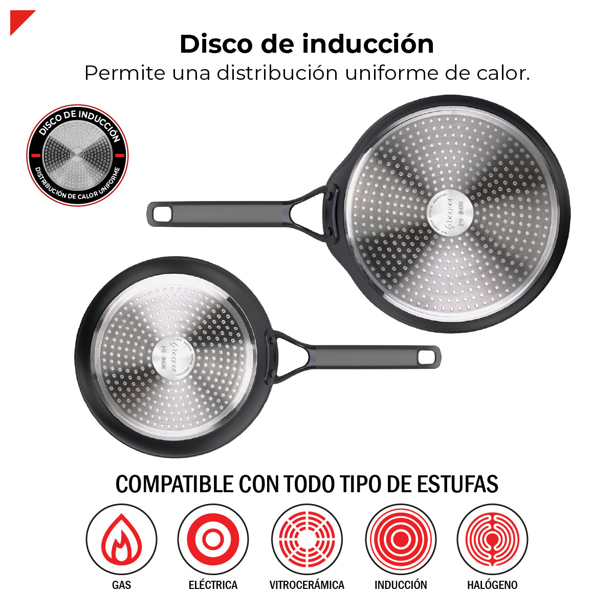 Bogner Set de Sarten y Comal 20 y 26cm Inducción Aluminio Forjado BFPBK2026