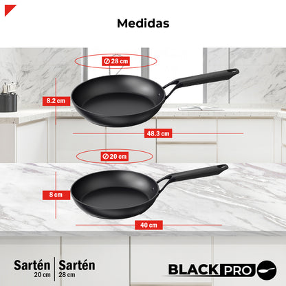 Bogner Set de Sartenes 20 y 28cm Inducción Aluminio Forjado BFPBK2028