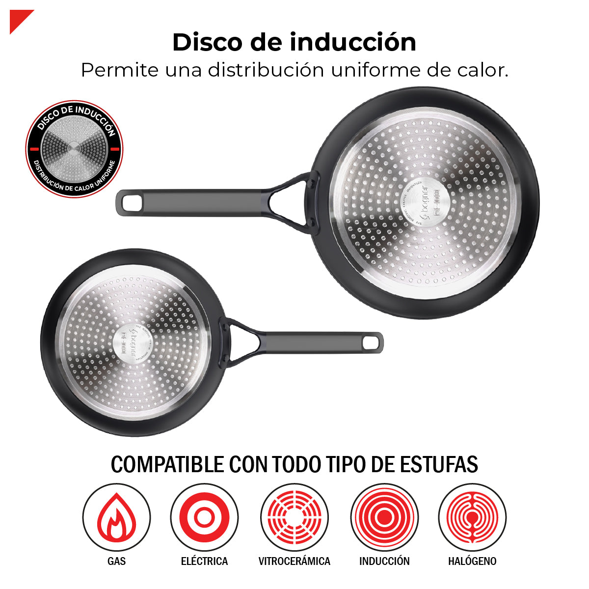 Bogner Set de Sartenes 20 y 28cm Inducción Aluminio Forjado BFPBK2028