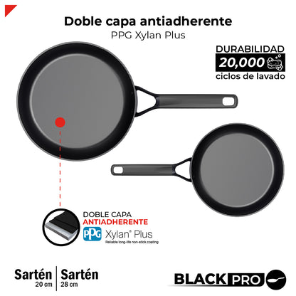 Bogner Set de Sartenes 20 y 28cm Inducción Aluminio Forjado BFPBK2028