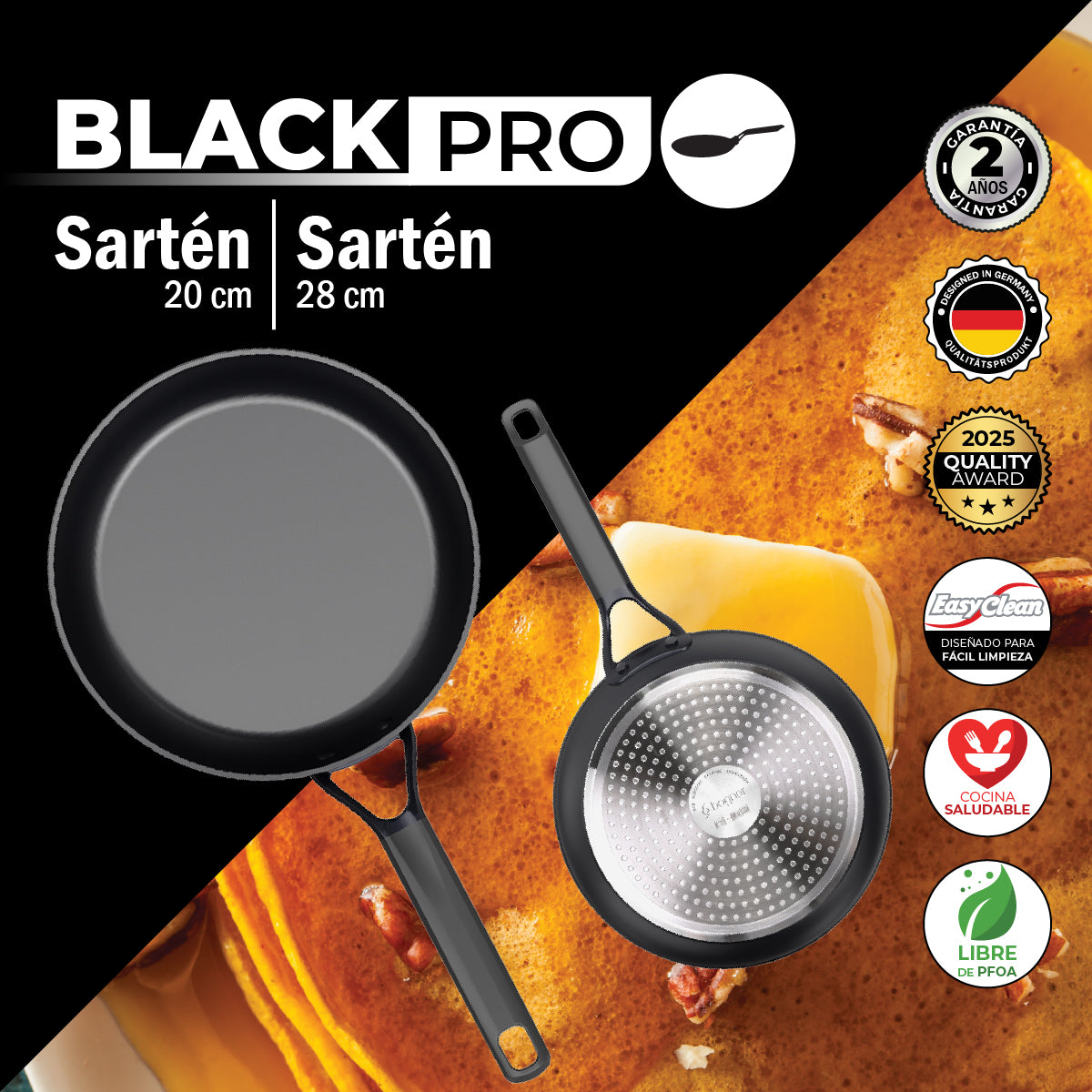Bogner Set de Sartenes 20 y 28cm Inducción Aluminio Forjado BFPBK2028