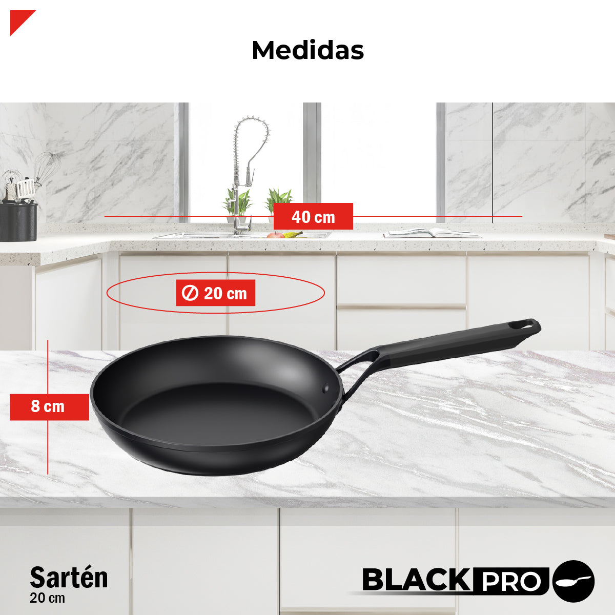Bogner Sarten 20cm Inducción Aluminio Forjado BFPBK20