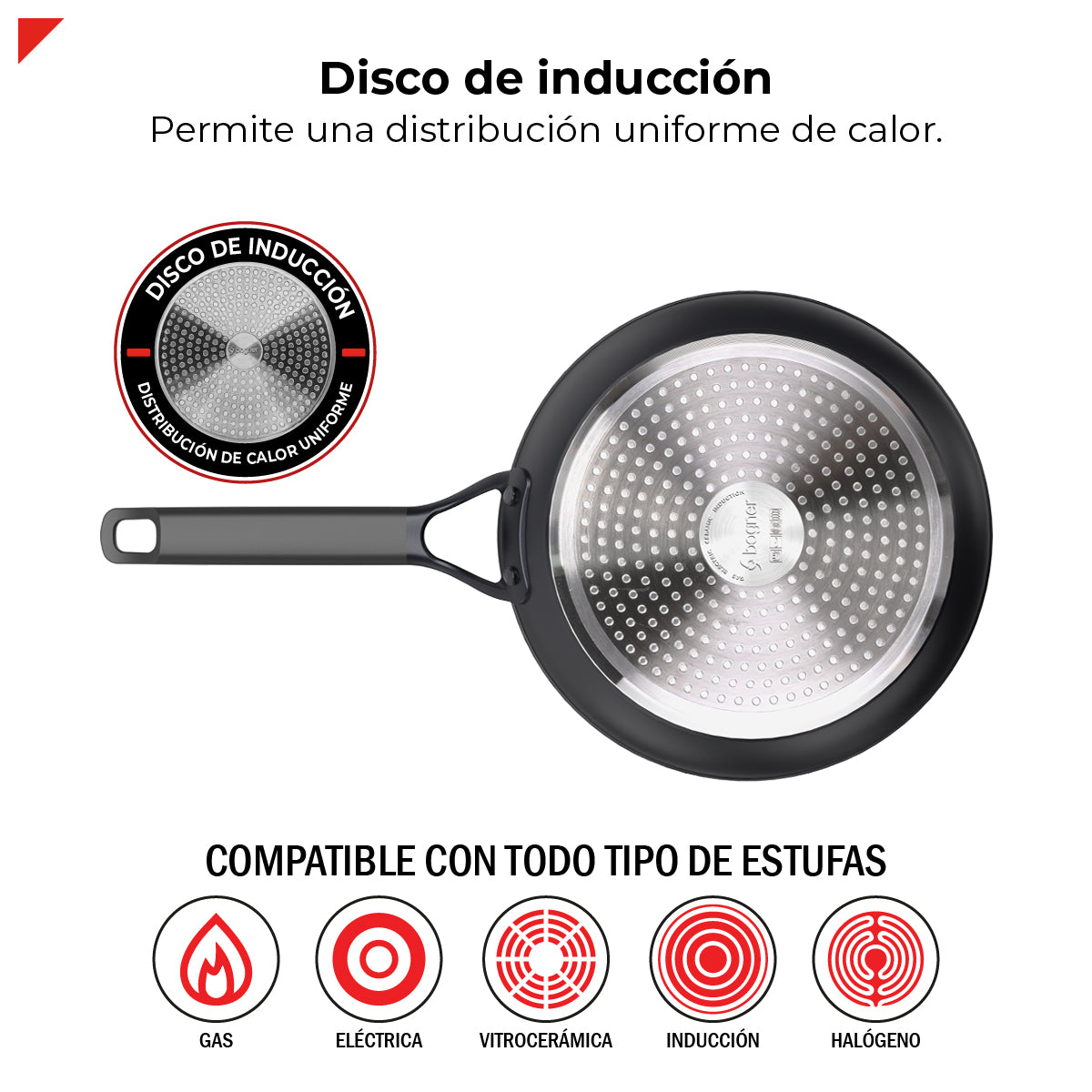 Bogner Sarten 20cm Inducción Aluminio Forjado BFPBK20