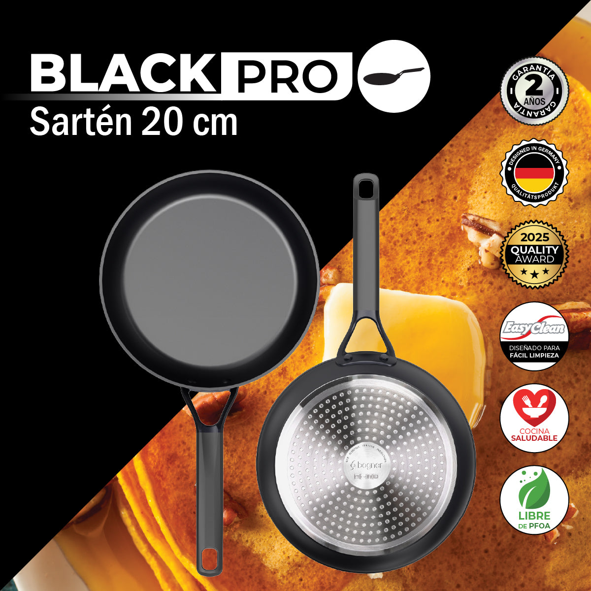 Bogner Sarten 20cm Inducción Aluminio Forjado BFPBK20