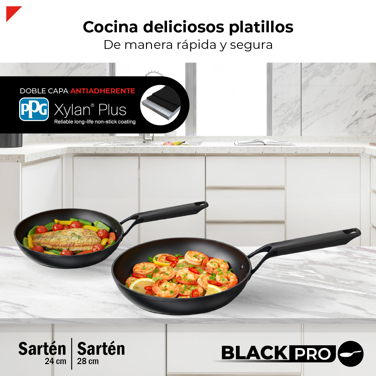 Bogner Set de Sartenes 24 y 28cm Inducción Aluminio Forjado BFPBK2428