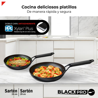Bogner Set de Sartenes 24 y 28cm Inducción Aluminio Forjado BFPBK2428
