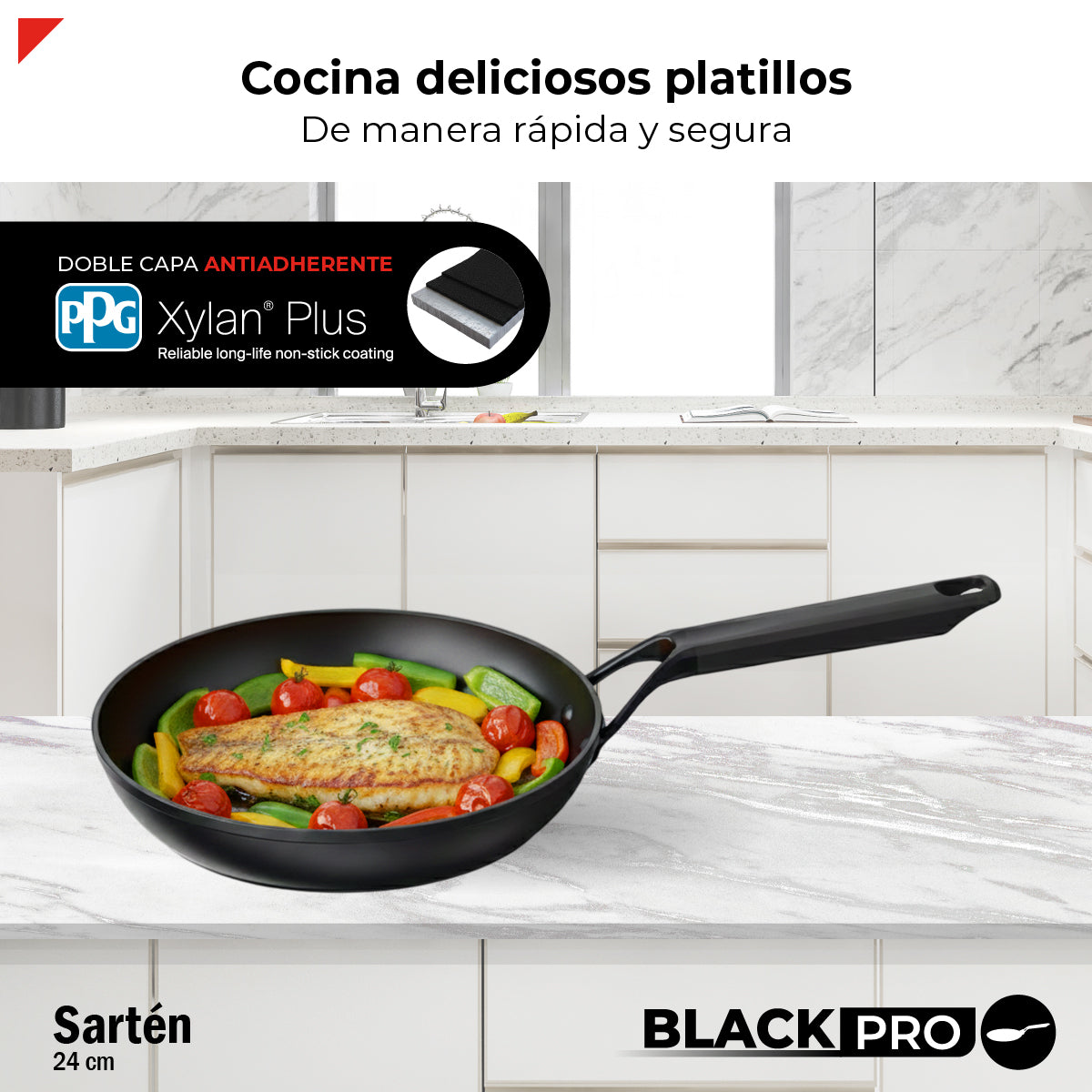 Bogner Sarten 24cm Inducción Aluminio Forjado BFPBK24