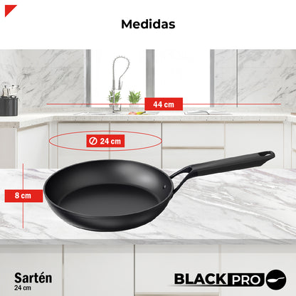 Bogner Sarten 24cm Inducción Aluminio Forjado BFPBK24